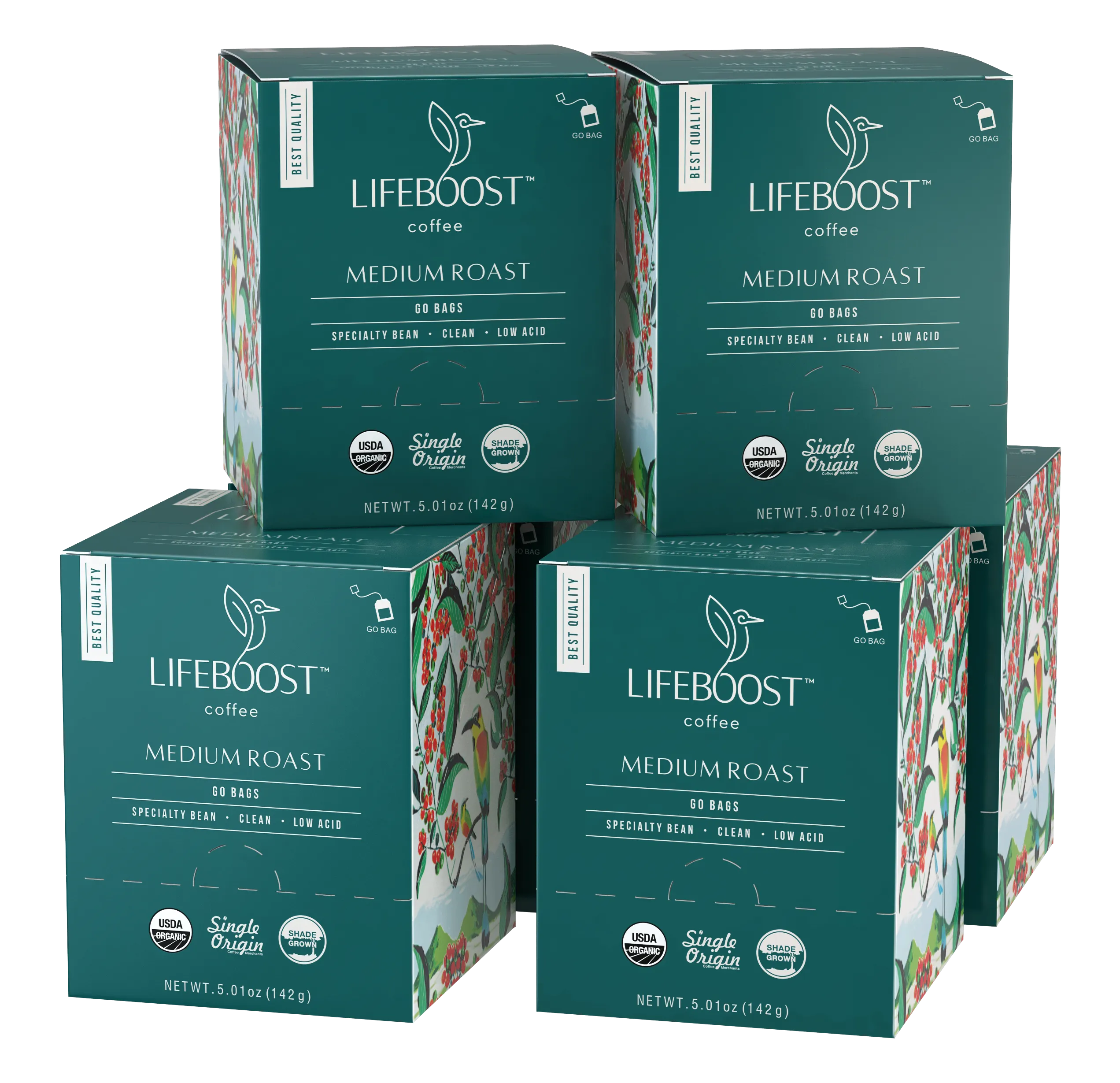 1x Medium Roast Lifeboost Go Bags -10 bags