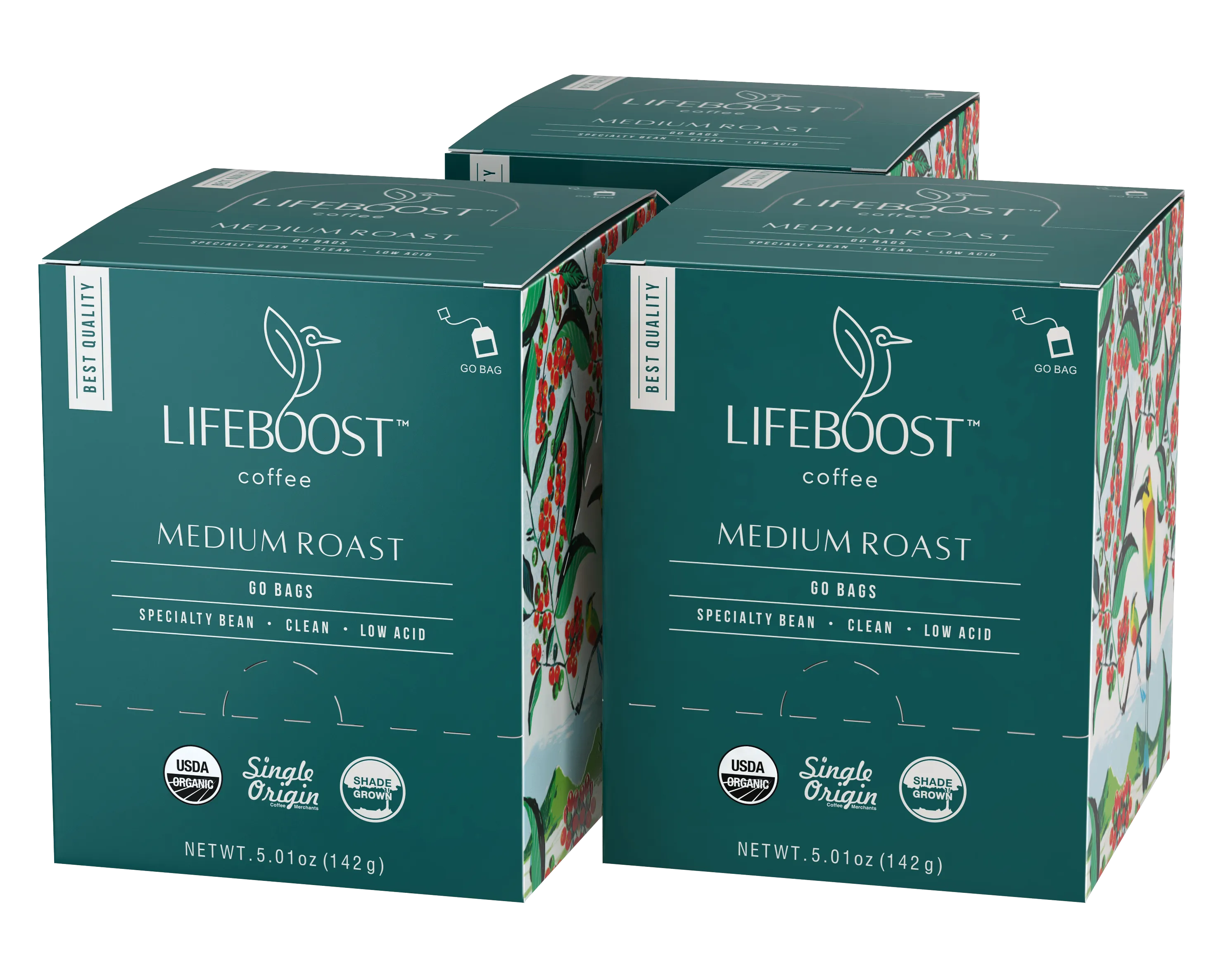 1x Medium Roast Lifeboost Go Bags -10 bags