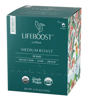 1x Medium Roast Lifeboost Go Bags -10 bags