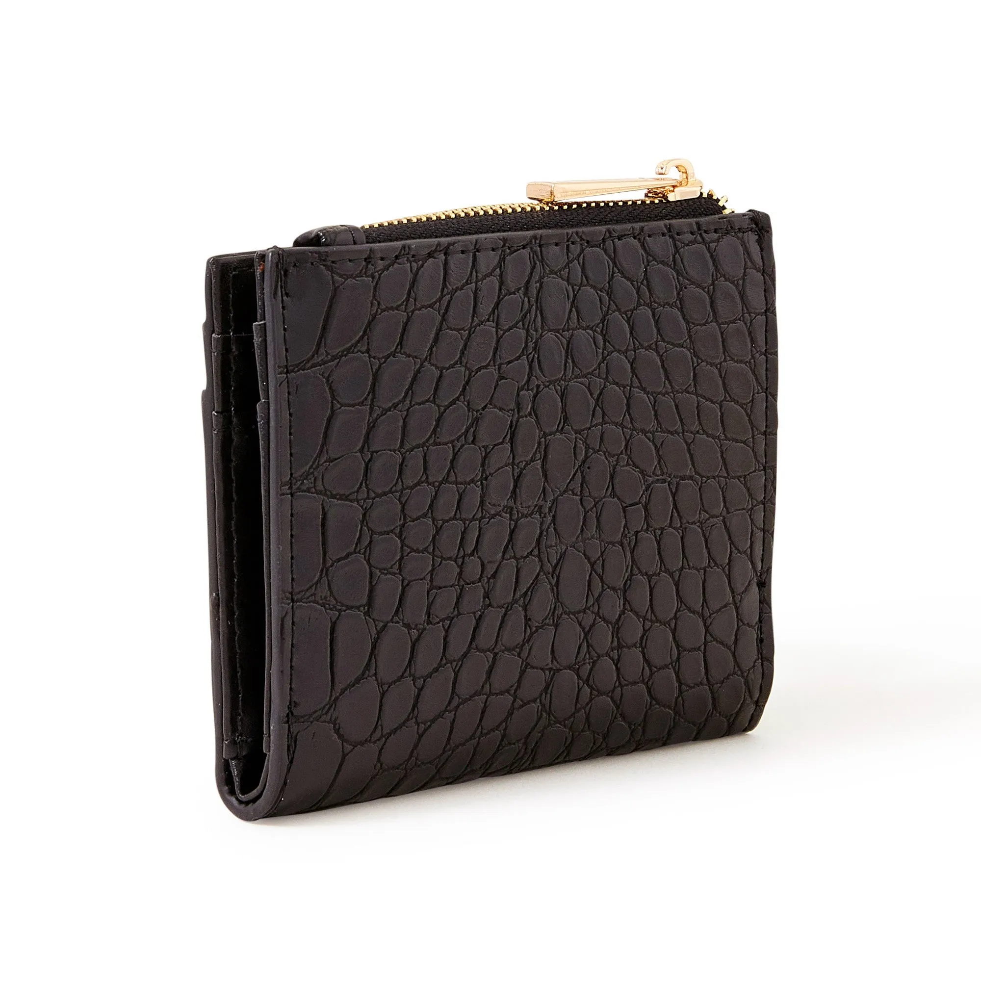 Accessorize London Women's Black
 Croc Cardholder Zip