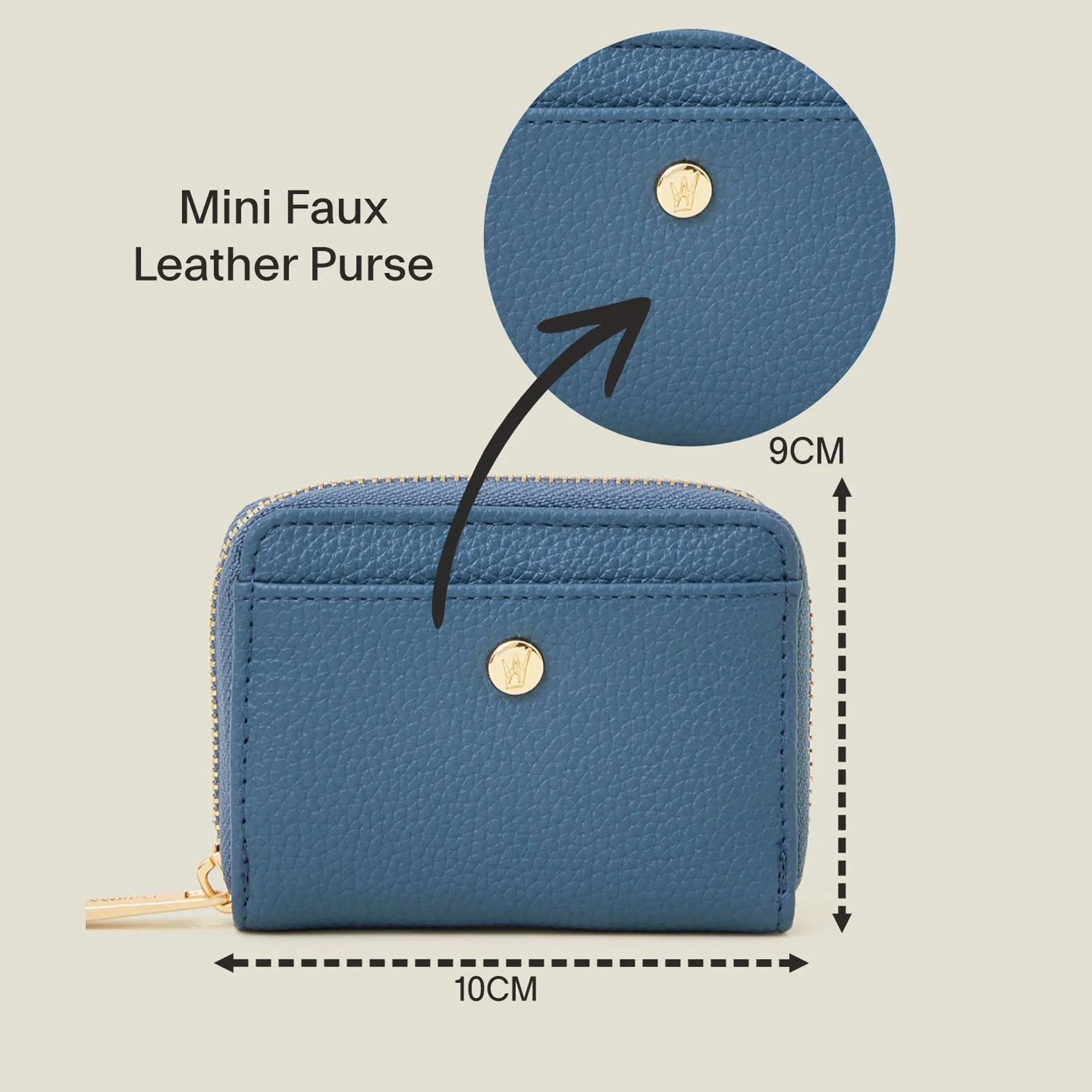 Accessorize London Women's Blue Mini Faux Leather Purse