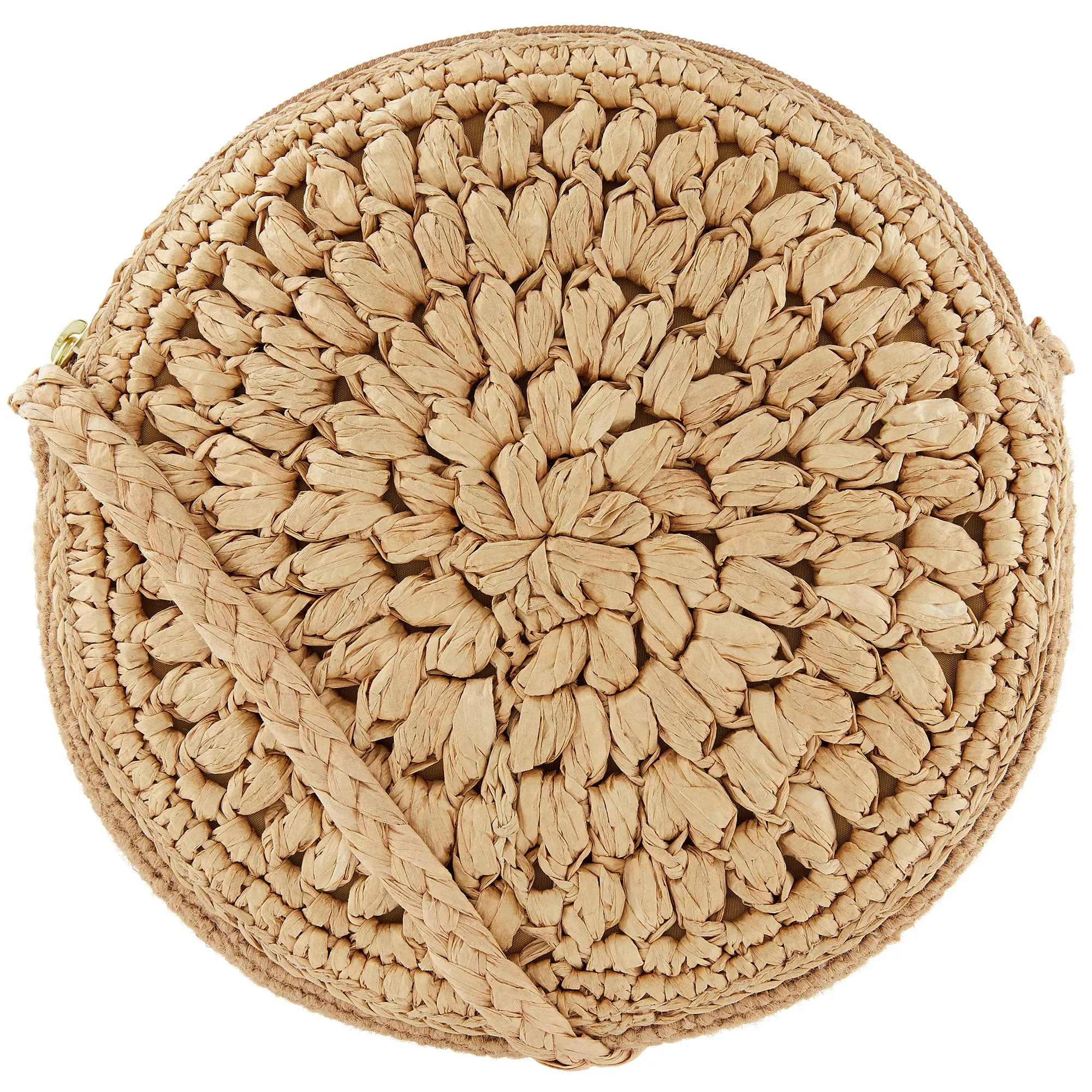 Accessorize London Women's Catherine Raffia Circle Xbody Bag