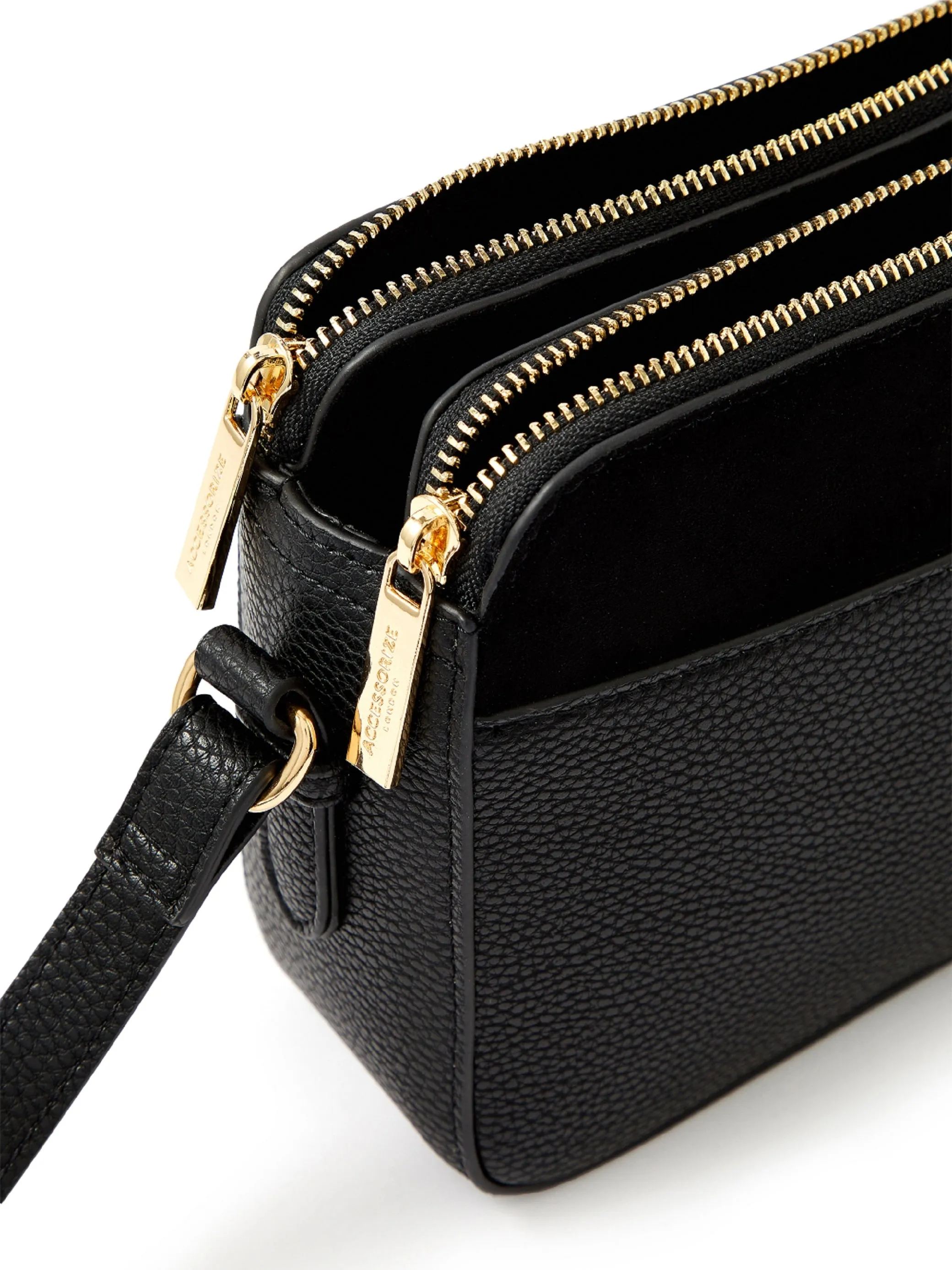 Accessorize London Women's Charlotte Black Cross Body Sling Bag