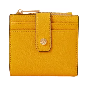 Accessorize London Women'S Faux Leather Yellow Cardholder Zip Purse