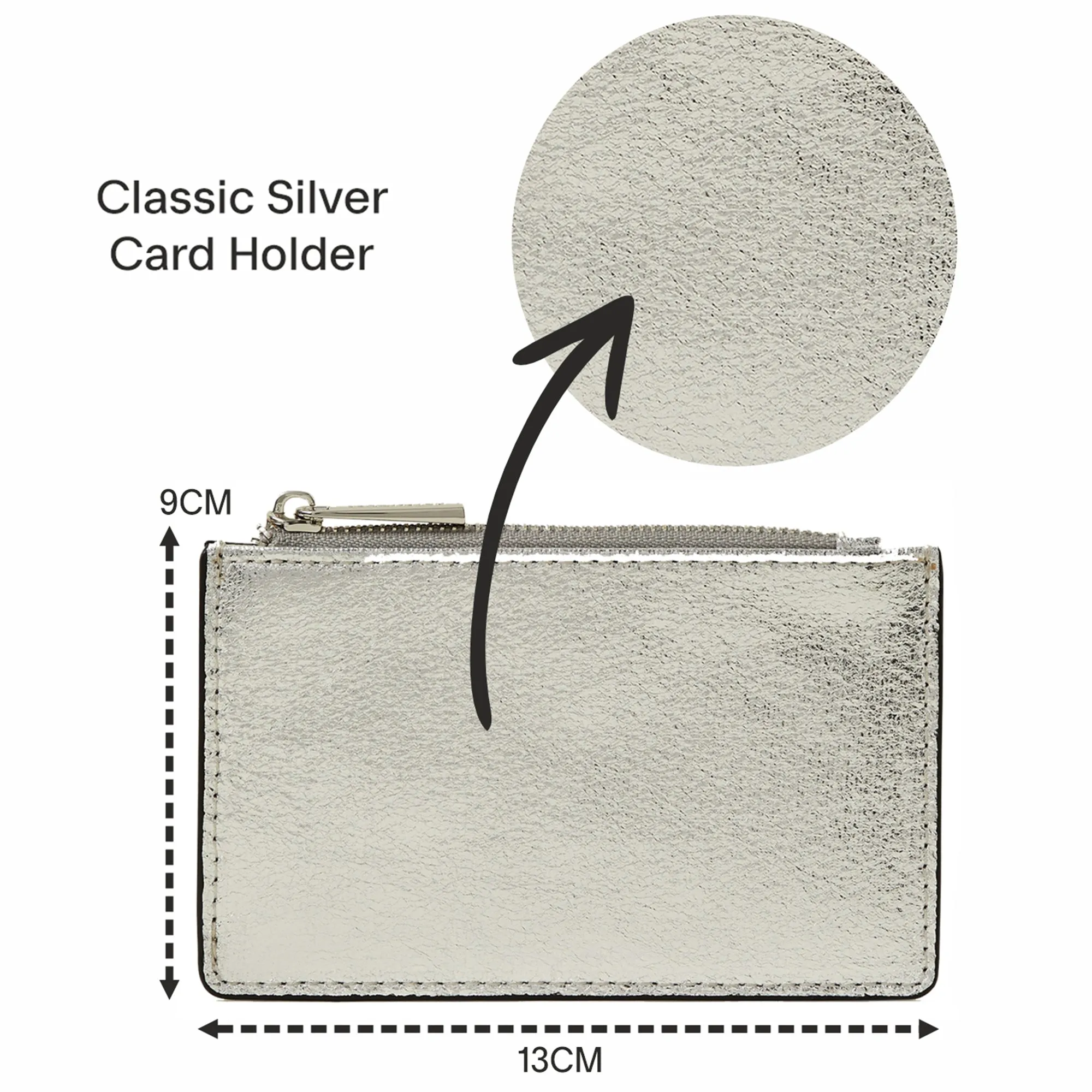 Accessorize London Women's Silver Classic Card Holder