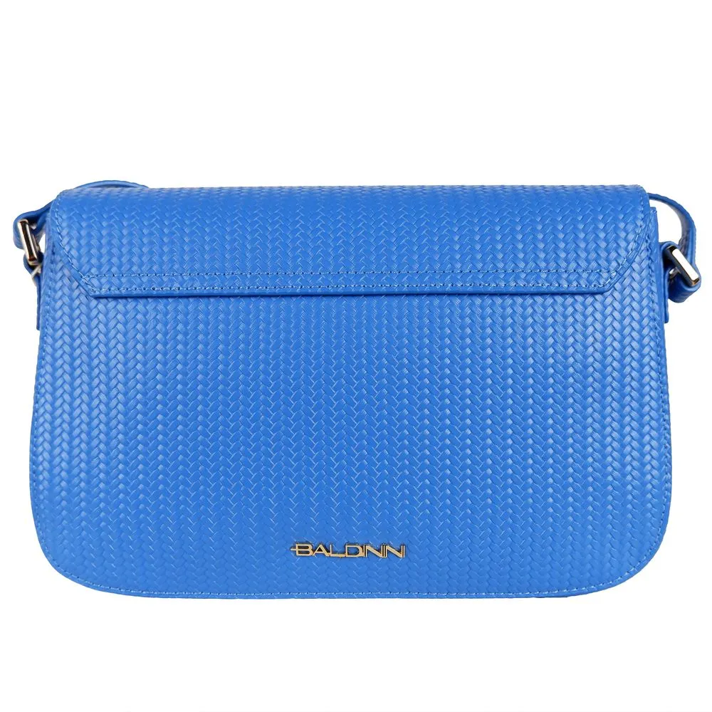 Baldinini Trend Woven Motif Calfskin Shoulder Bag