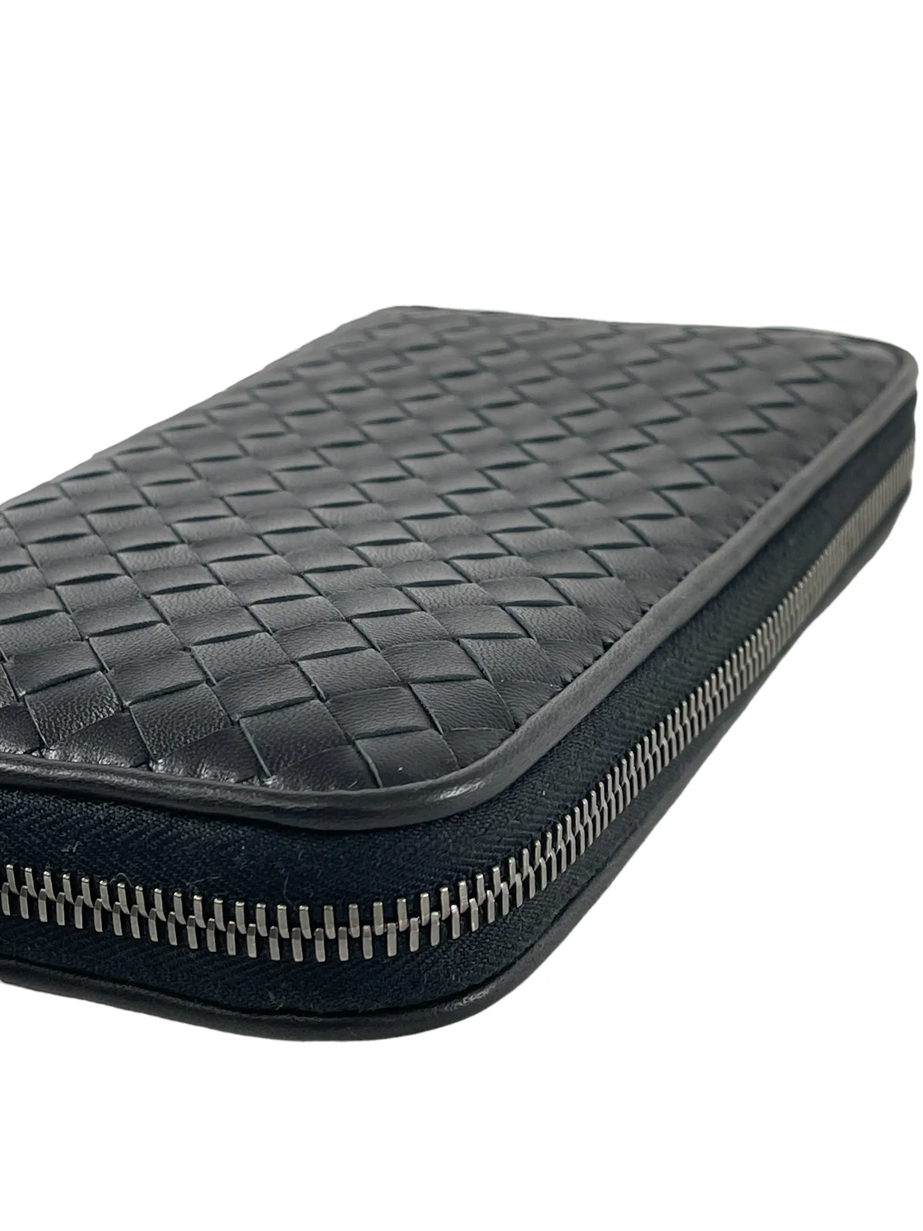 Bottega Veneta Black Woven Leather Wallet