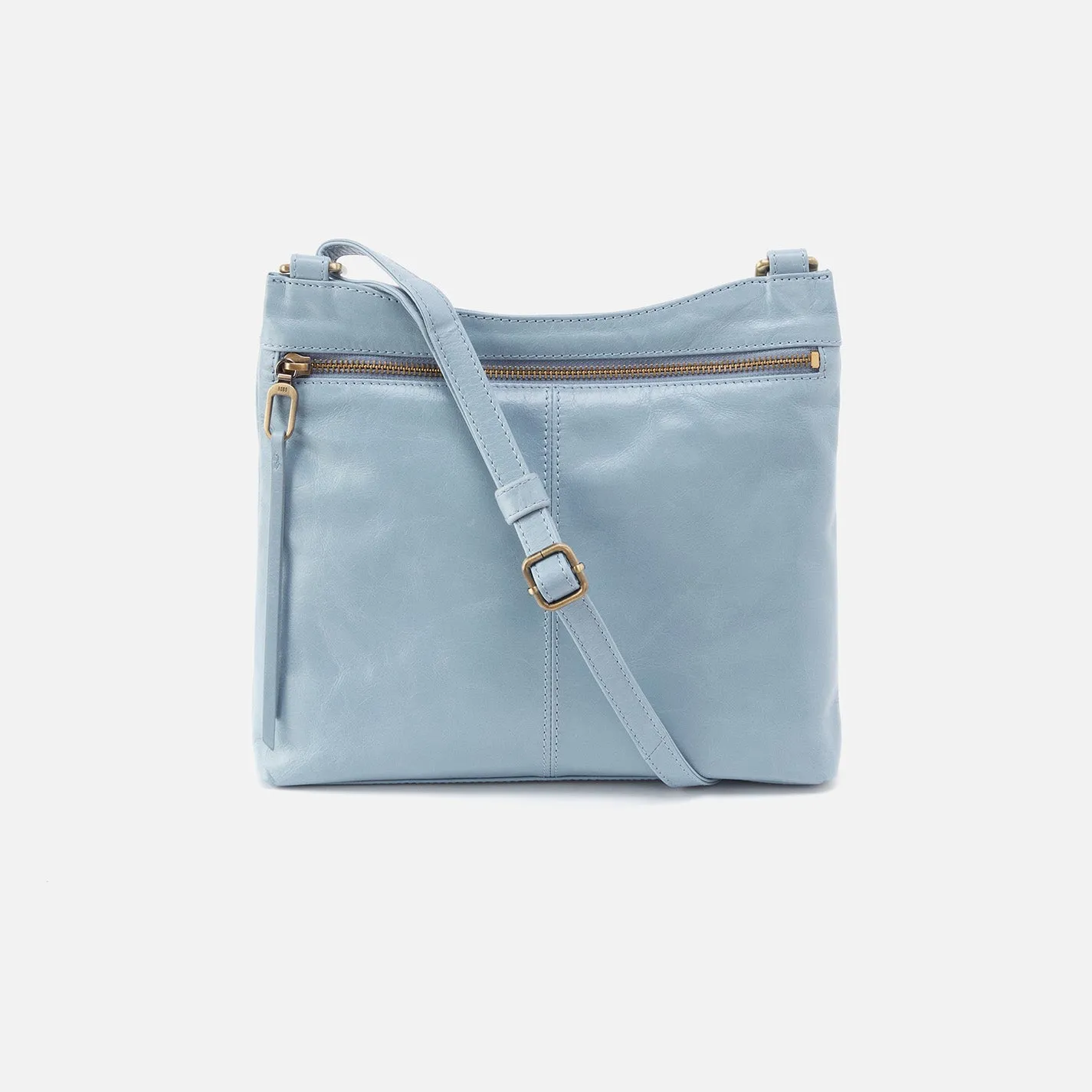 Cambel Crossbody in Polished Leather - Cornflower