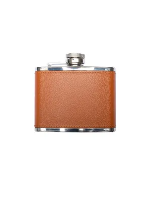 Capra 4oz Captive Top Hip Flask Tan