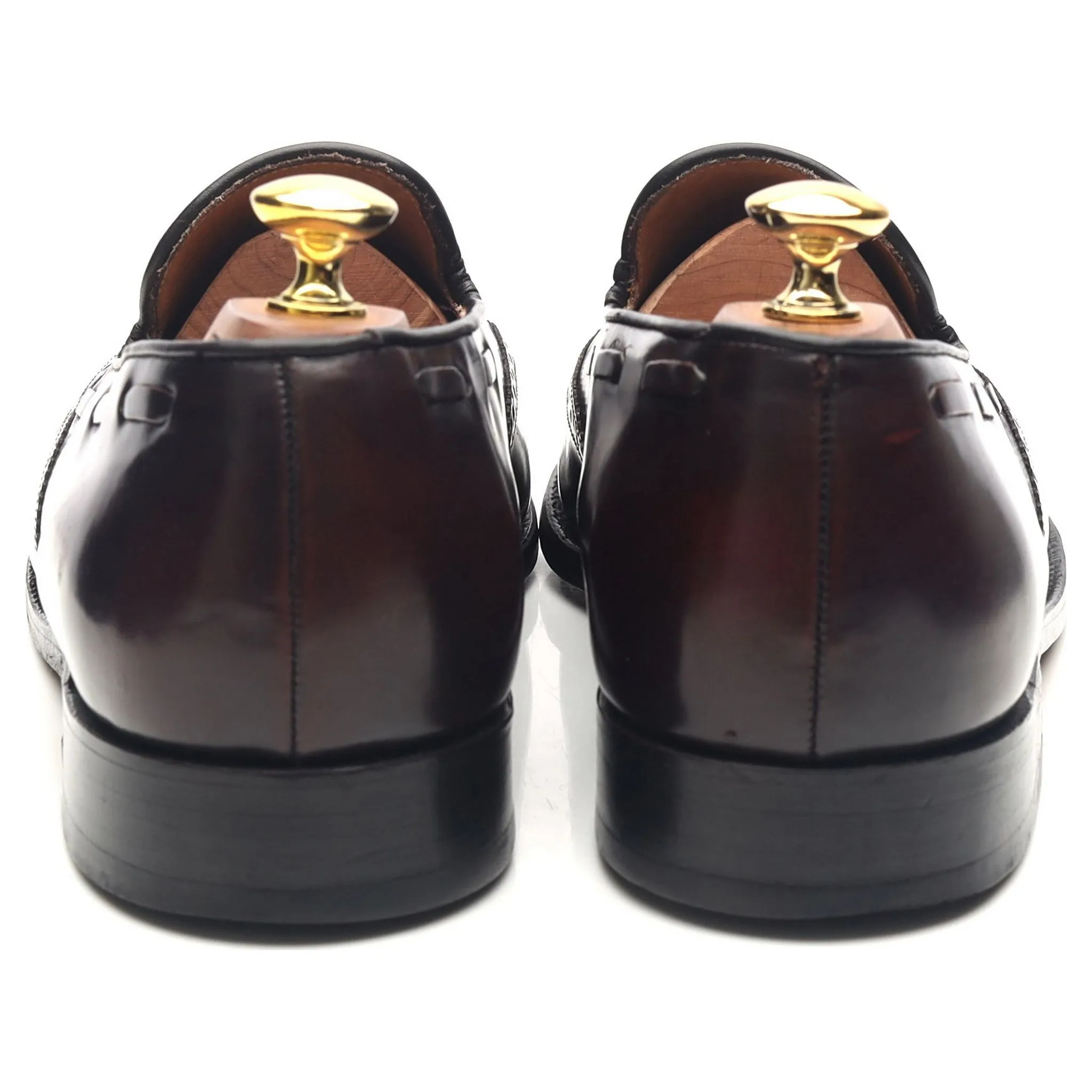 'Clive' Burgundy Leather Wing Cap Tassel Loafers UK 8 F