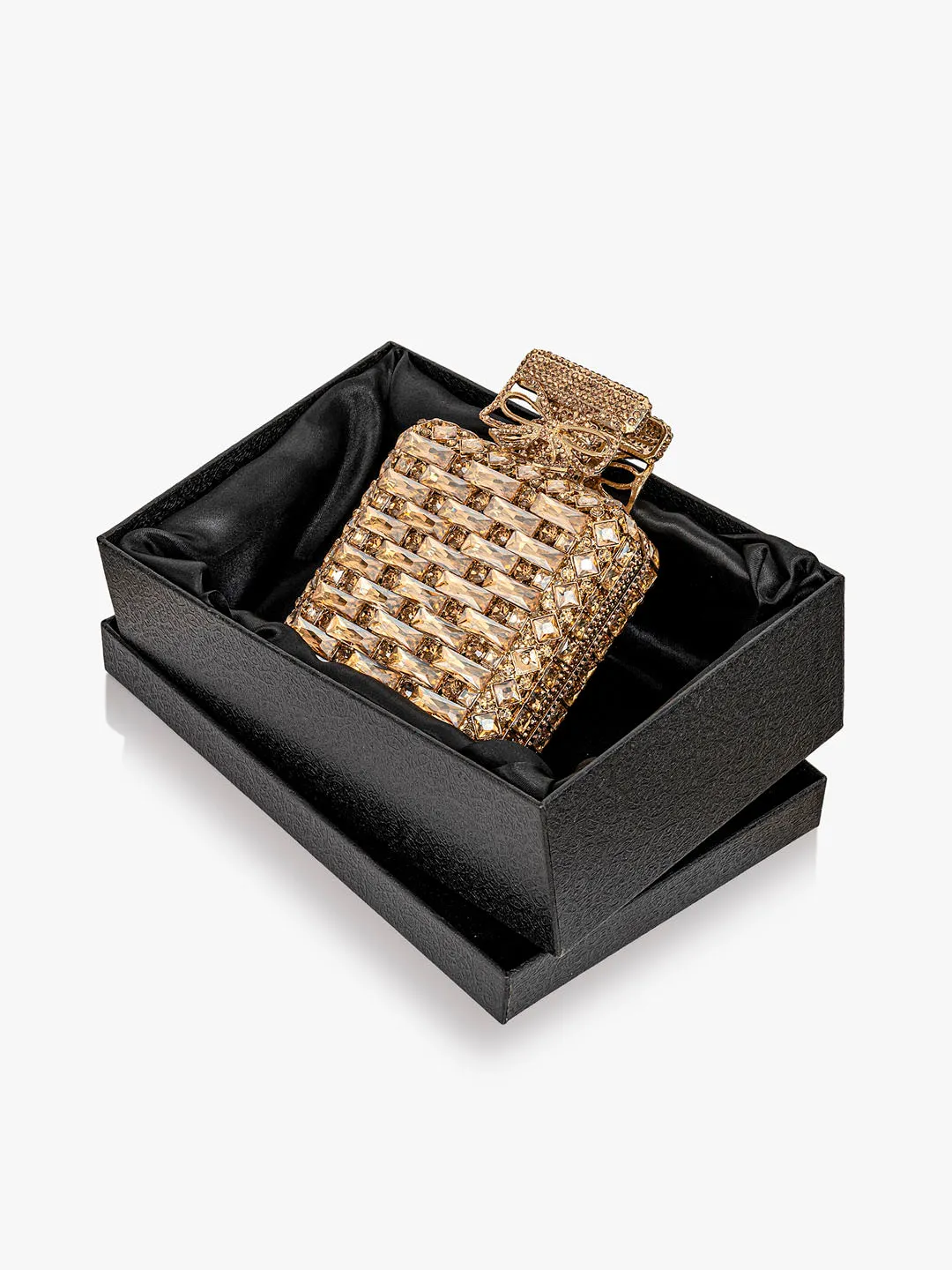 Crystal Studded Flask Clutch