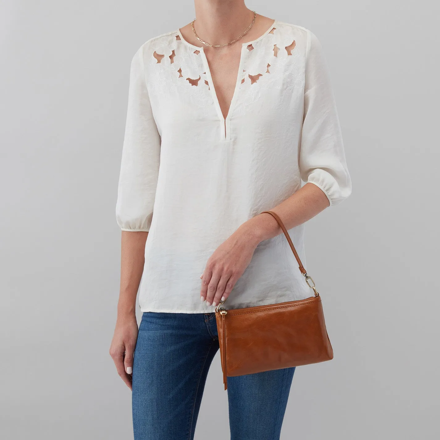 Darcy Crossbody In Polished Leather - Natural