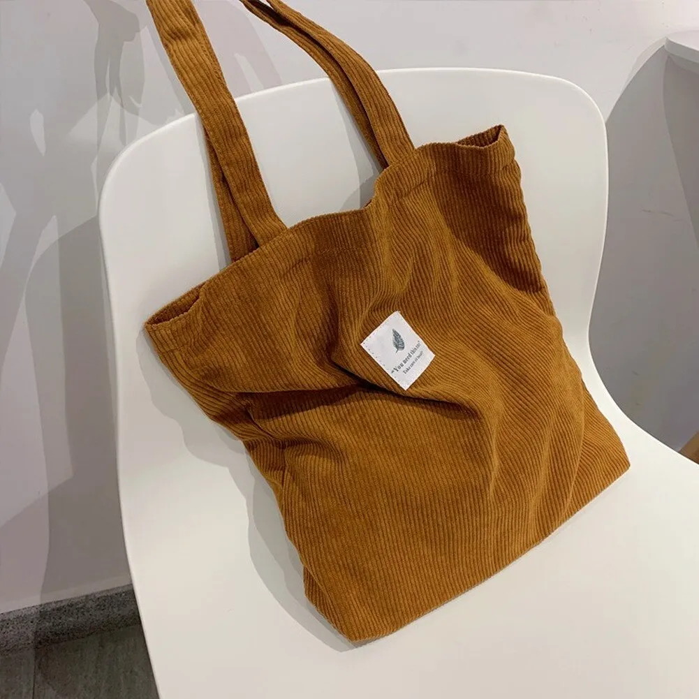 Darianrojas Bags for Women Corduroy Shoulder Bag Reusable Shopping Bags Casual Tote Female Handbag for A Certain Number of Dropshipping