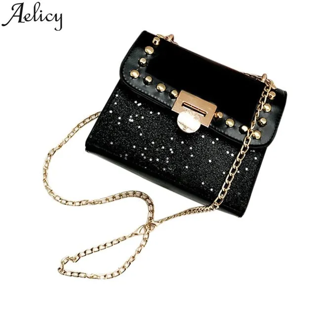 Fashion Sequins Leather Shoulder Bags