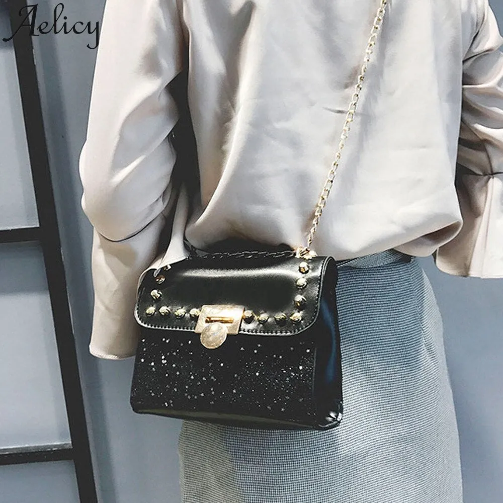 Fashion Sequins Leather Shoulder Bags