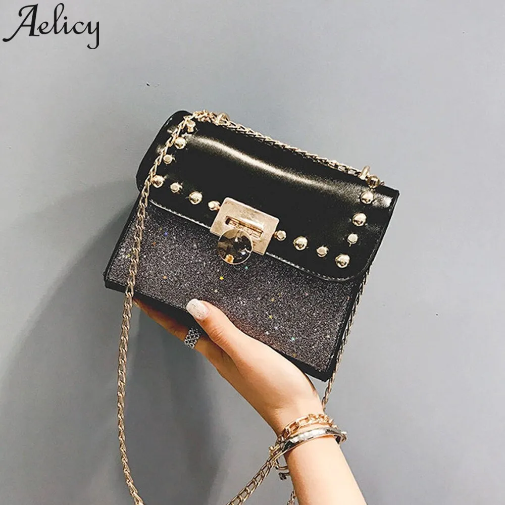 Fashion Sequins Leather Shoulder Bags