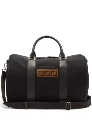 Fendi Logo Patch Canvas Holdall Bag