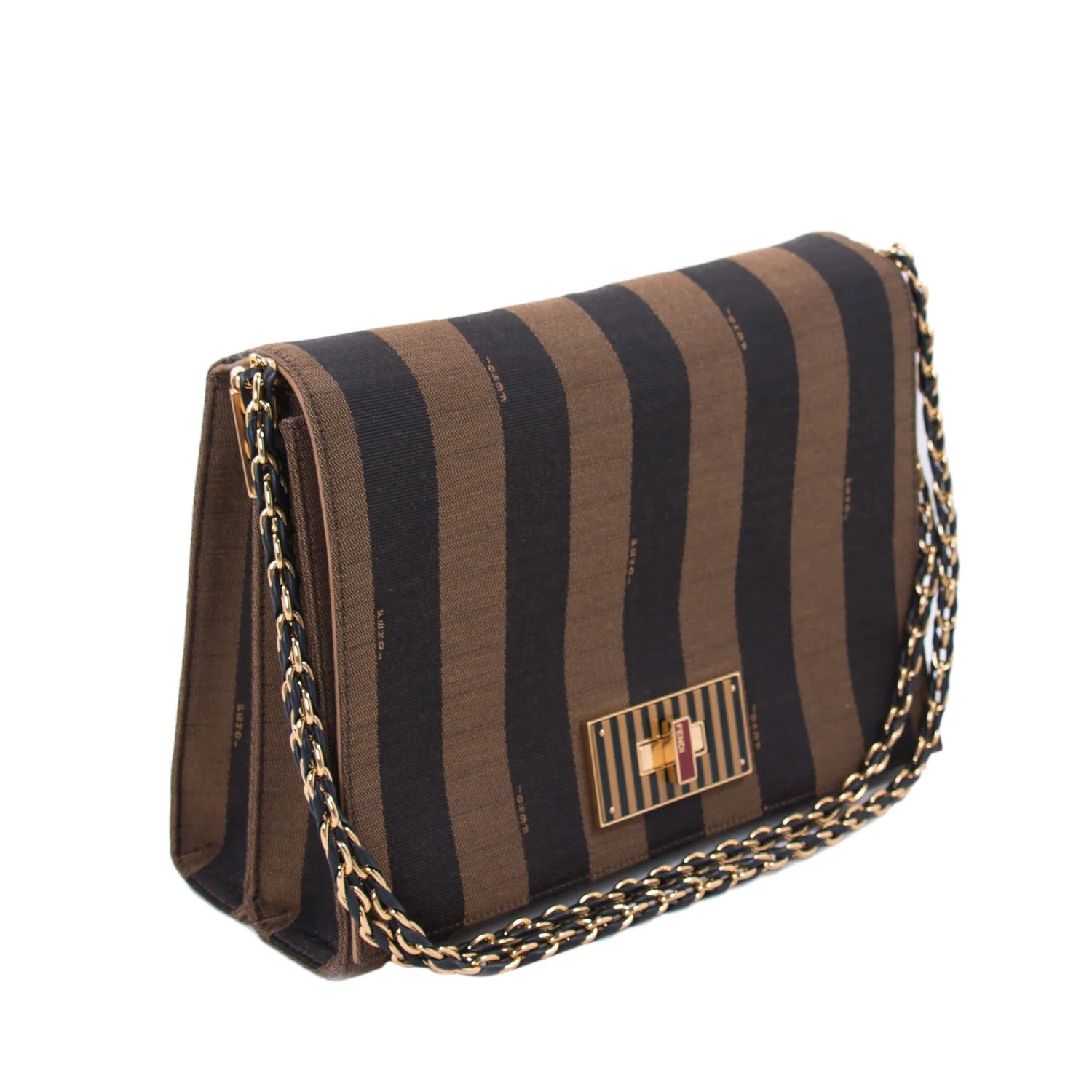 Fendi Pequin Large Claudia Cross Body Bag