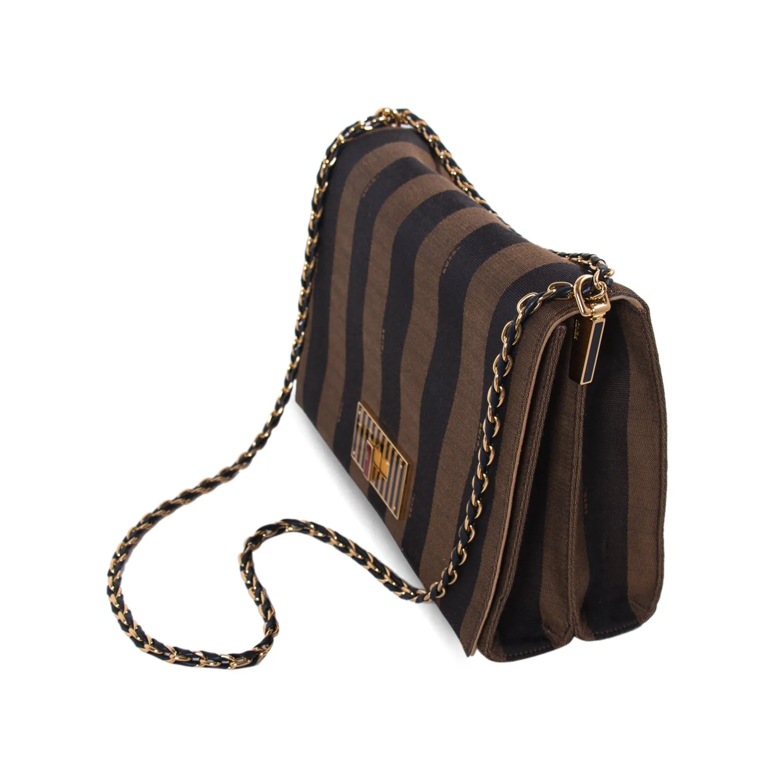 Fendi Pequin Large Claudia Cross Body Bag