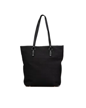 Gancini Canvas Tote with Leather Trim and Interior Zip Pocket