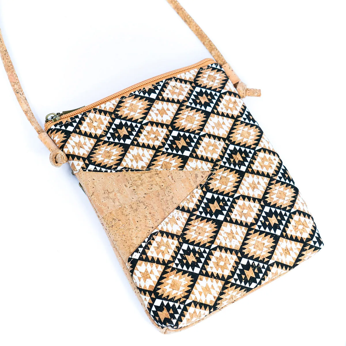 Geometric Cut Style Natural Cork Ladies' Crossbody Phone Bag BAGP-271-MIX-4 (4units)