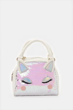 Girls White Crossbody Bag