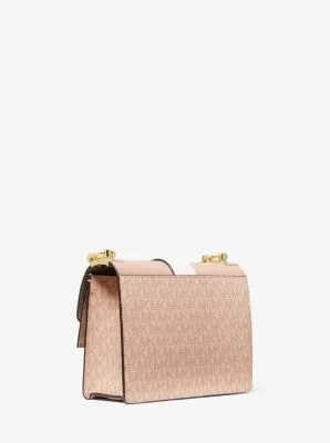 Greenwich Small Color-Block Logo and Saffiano Leather Crossbody Bag