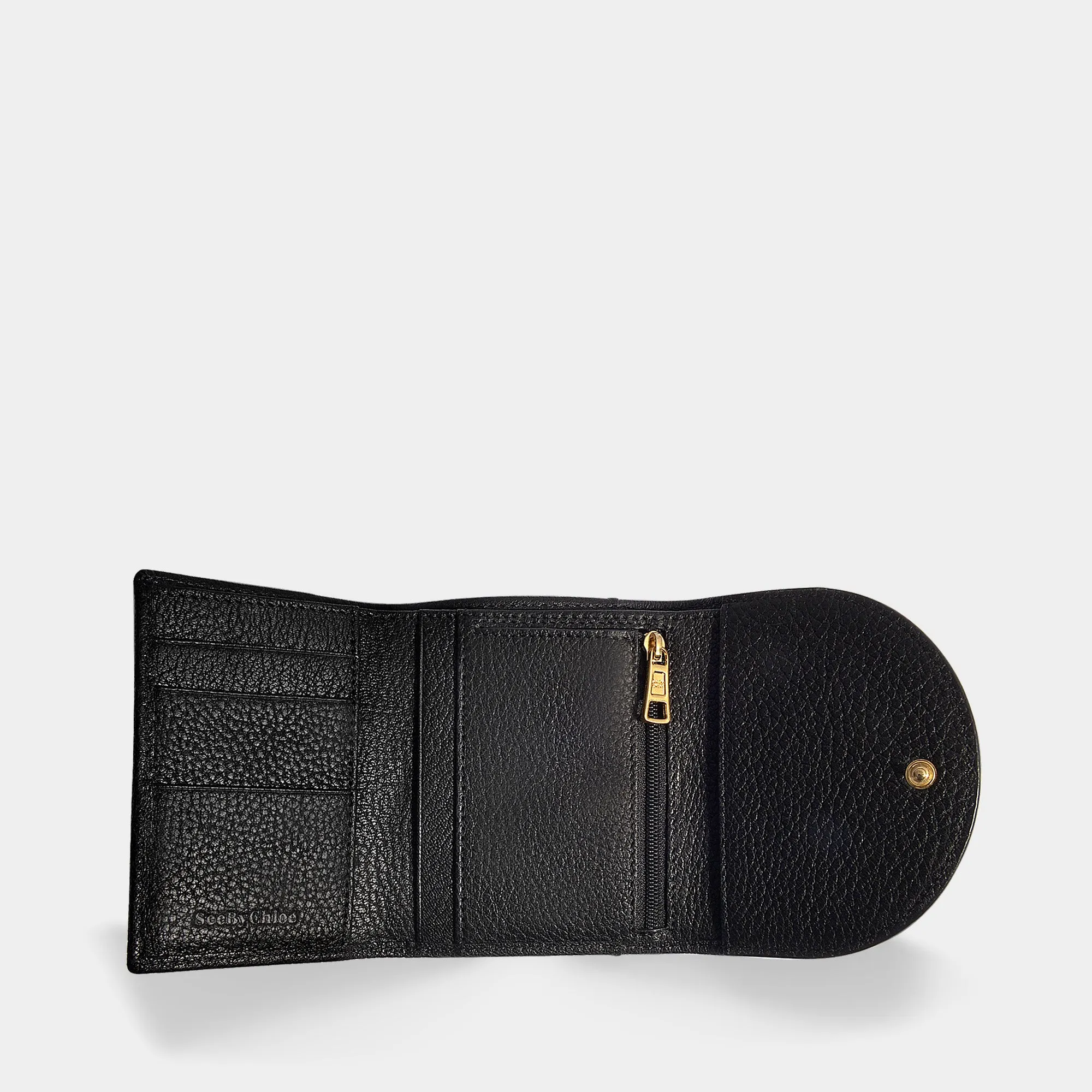 Hana Square Wallet in Black Calfskin