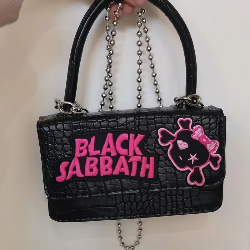 Harajuku Handle Vintage Crossbody Punk Casual Black Gothic Chain Y2k Bag