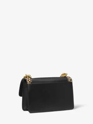 Heather Extra-Small Leather and Leopard Print Calf Hair Crossbody Bag