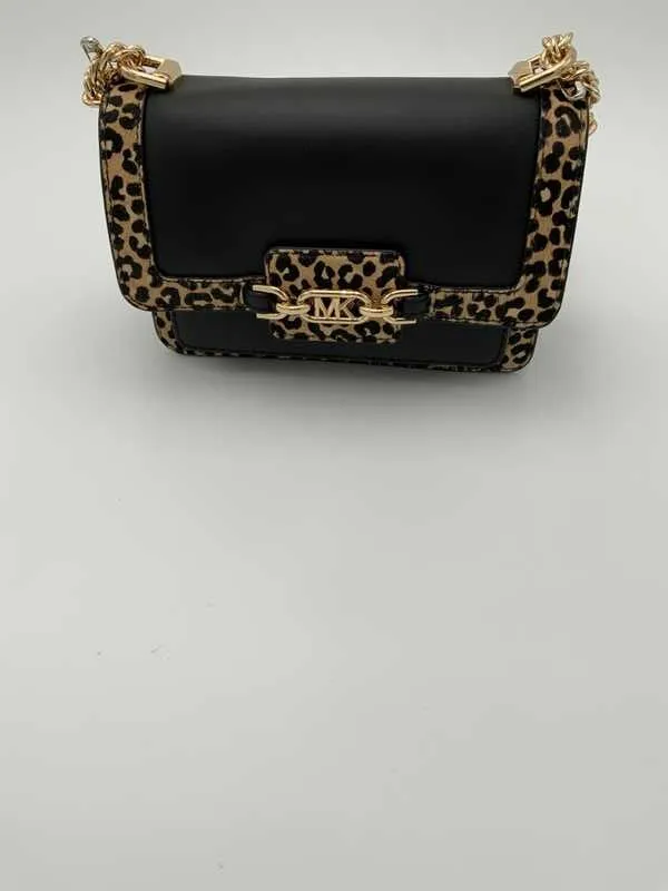 Heather Extra-Small Leather and Leopard Print Calf Hair Crossbody Bag