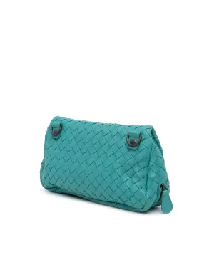 Intrecciato Woven Leather Chain Strap Crossbody Bag