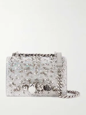 Jewelled Satchel studded suede shoulder bag