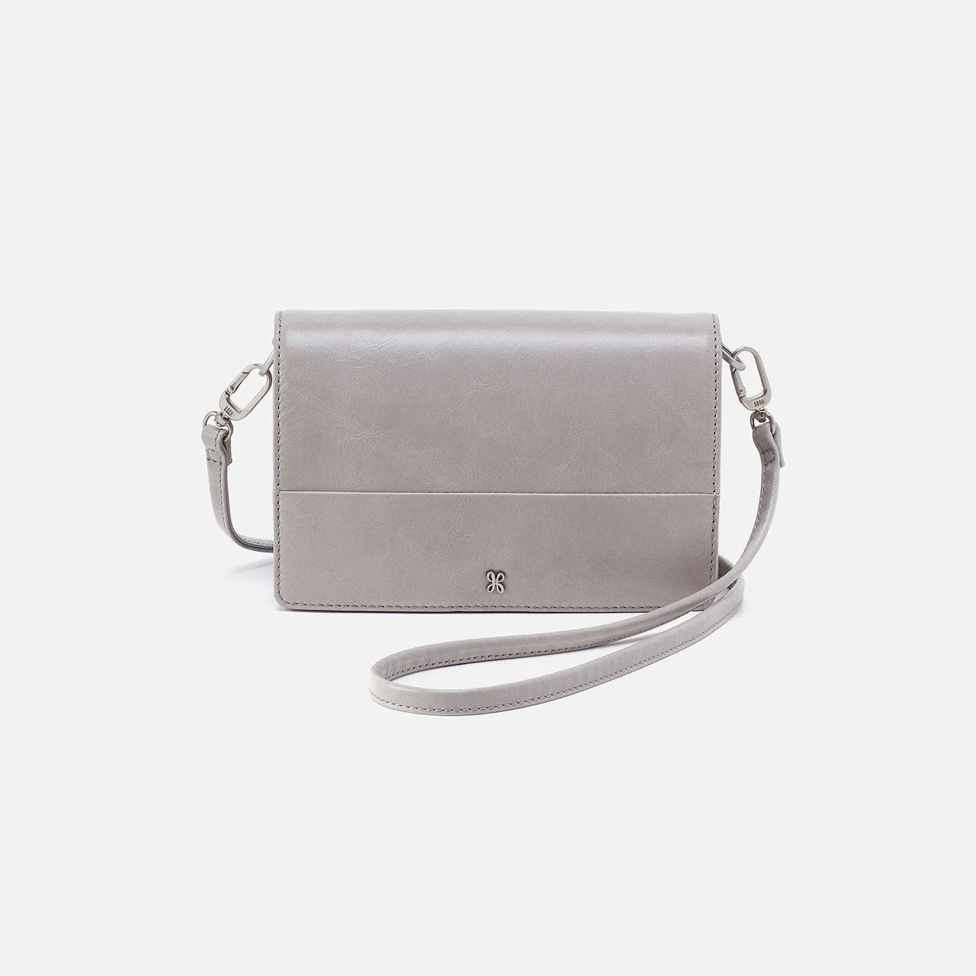 Jill Crossbody In Polished Leather - Light Grey