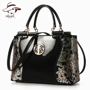 Large Capacity Women Handbag Leather Evening Bag