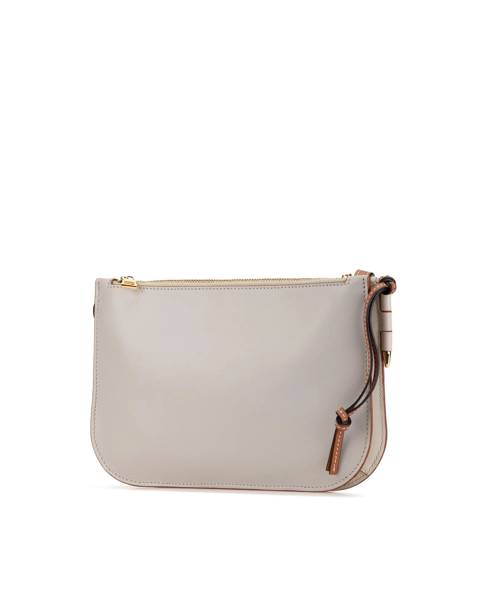 Leather Crossbody Bag with Double Zip and Adjustable Strap