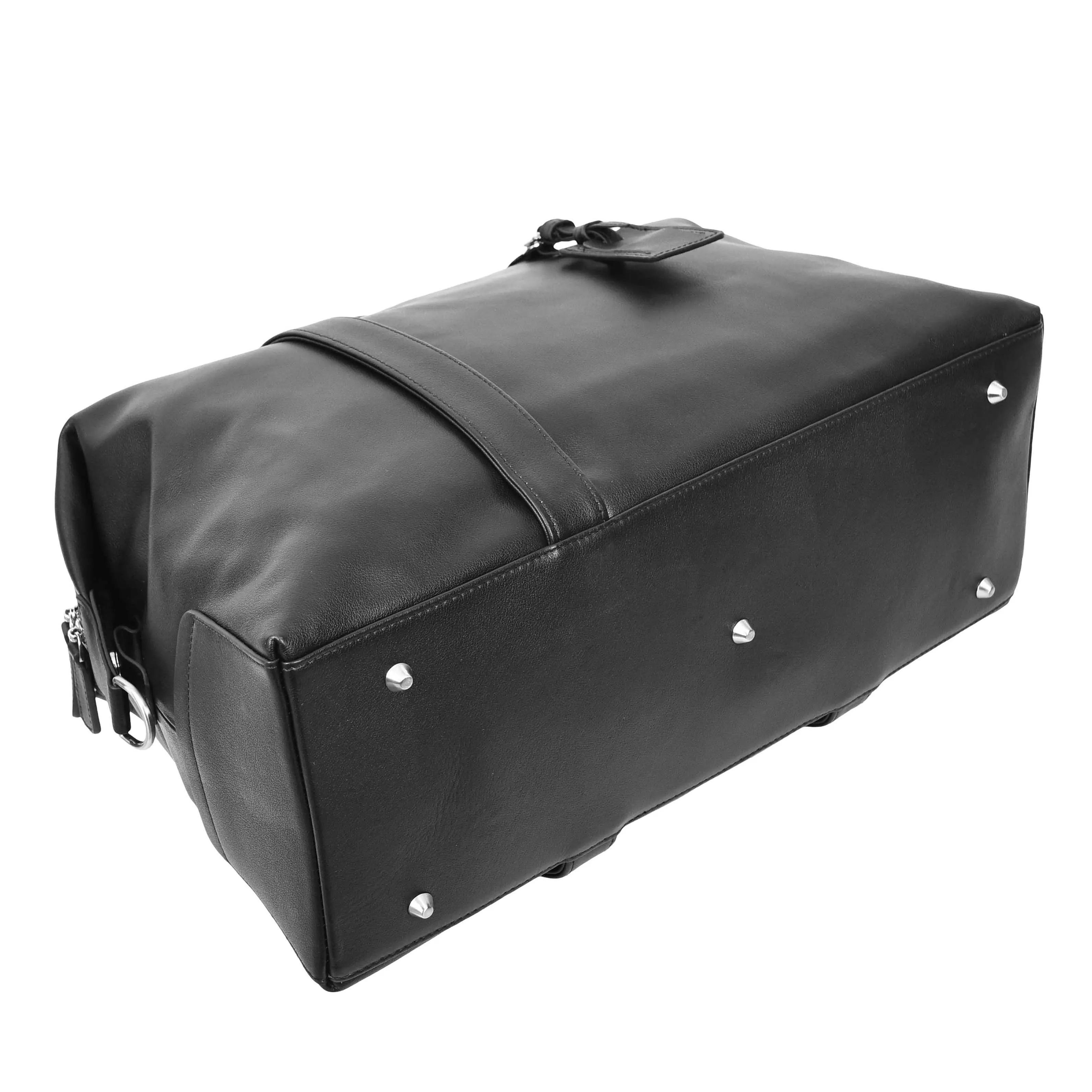 Leather Holdall Weekend Bag Aspen Black