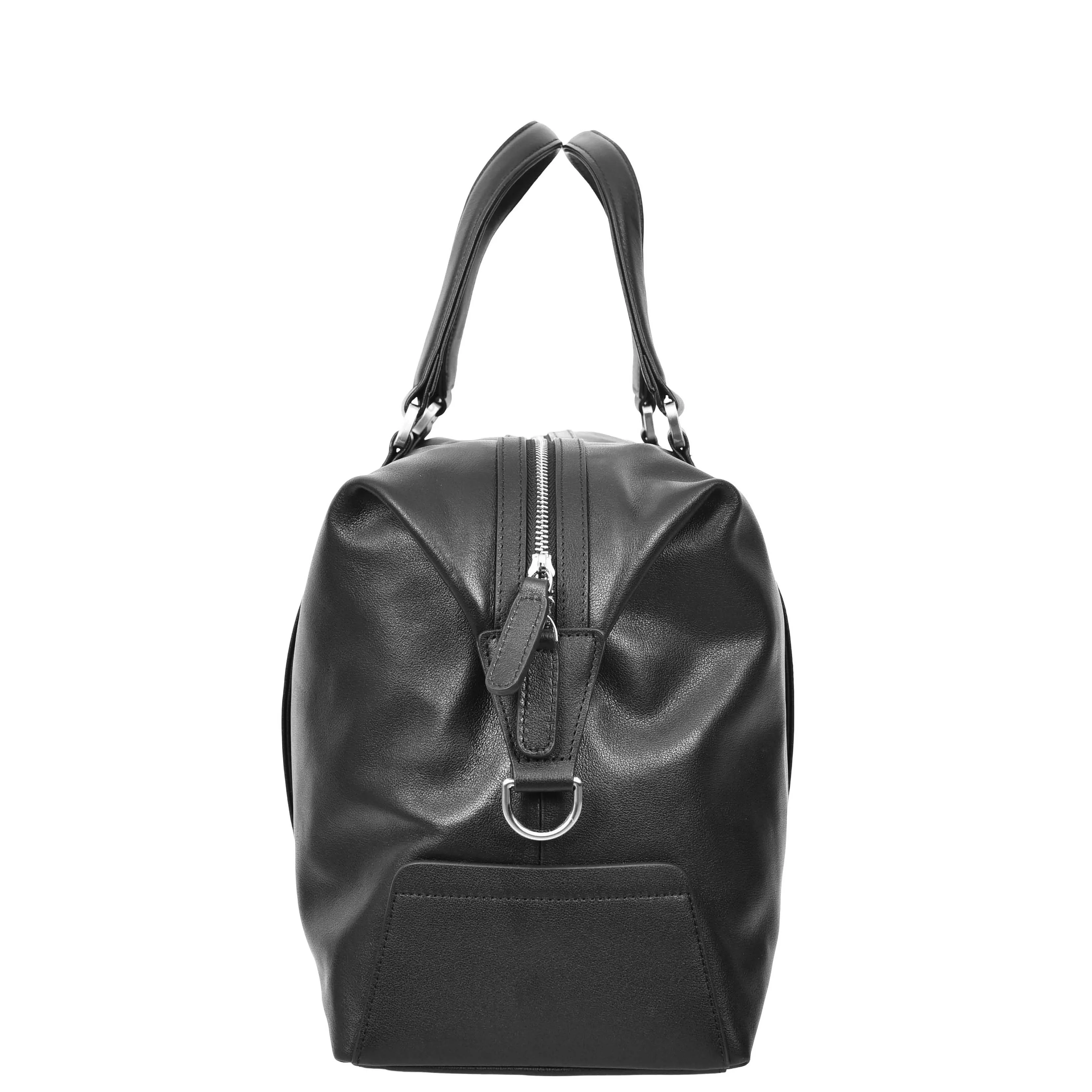 Leather Holdall Weekend Bag Aspen Black