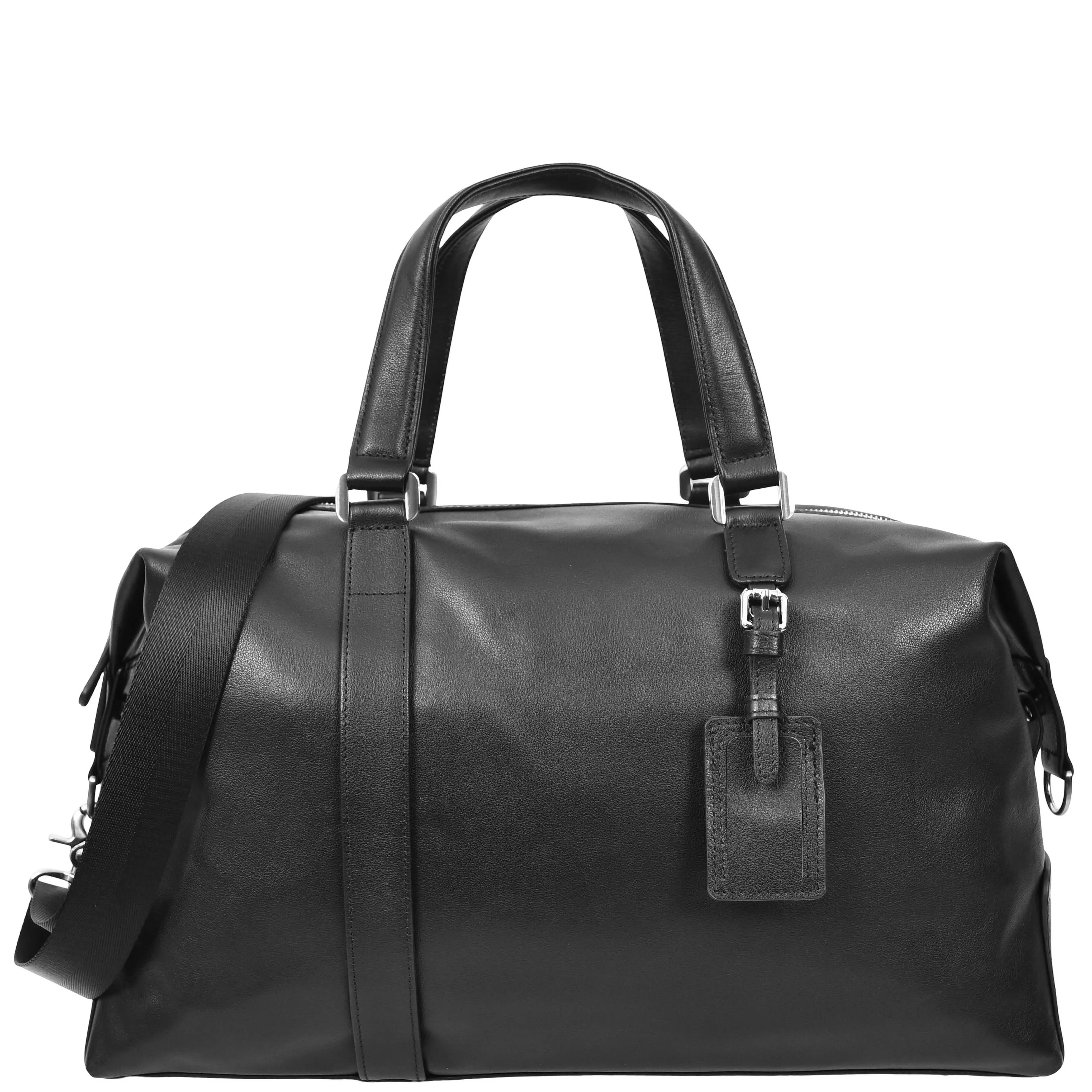 Leather Holdall Weekend Bag Aspen Black