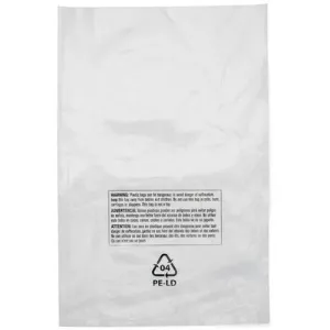 Lip & Tape Self Sealing Suffocation Warning Bags 18 x 24 x 1.5 mil