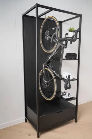 Multifunctional upright bicycle storage cabinet