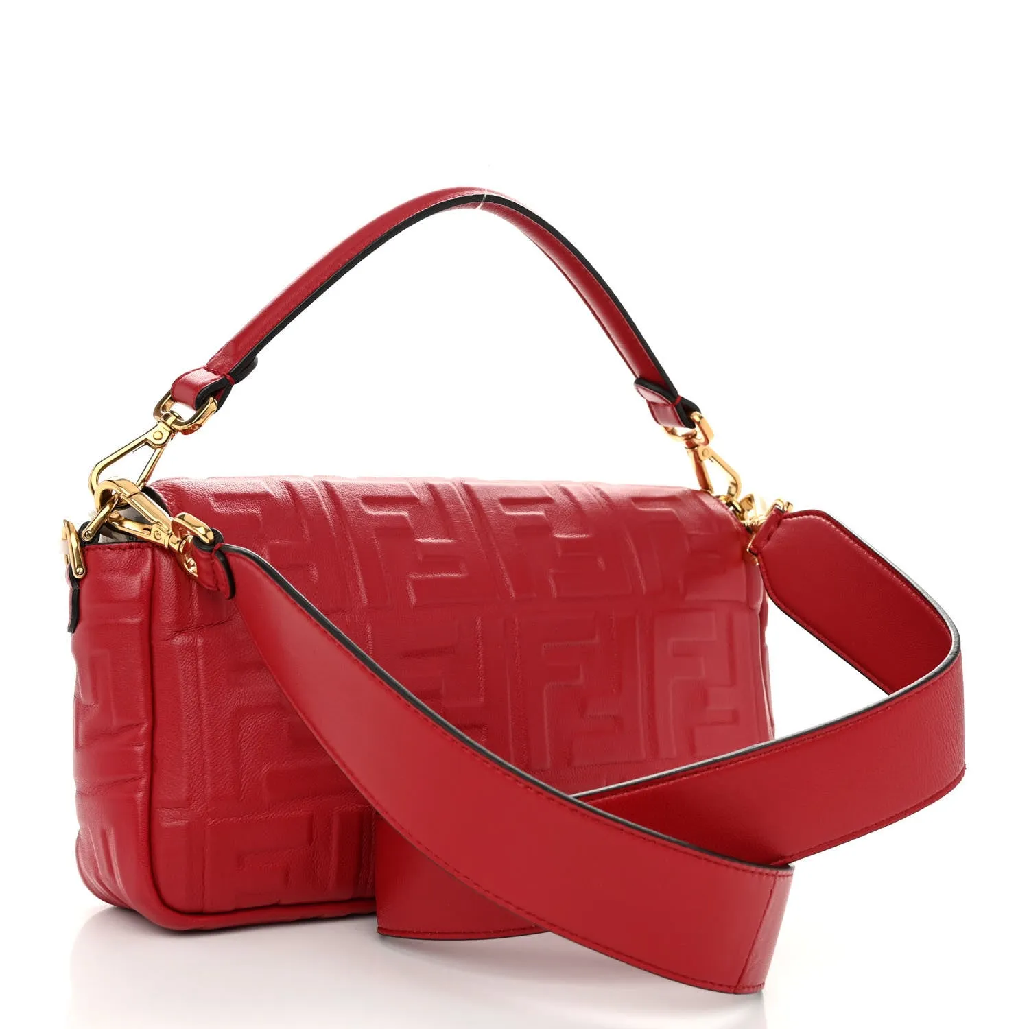 Nappa FF 1974 Embossed Baguette Fragola