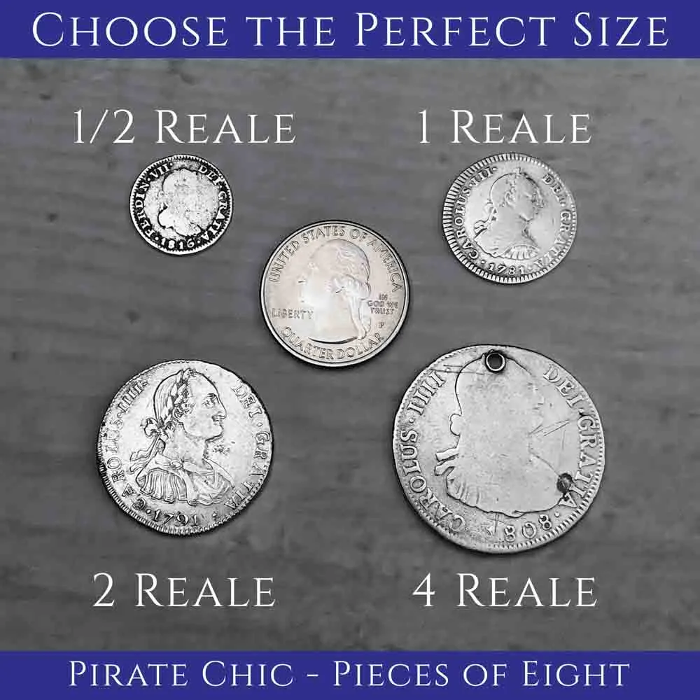 Pirate Chic Silver Half Reale Spanish Portrait Dollar - the Legendary "Piece of Eight" Pendant | Artifact #8816