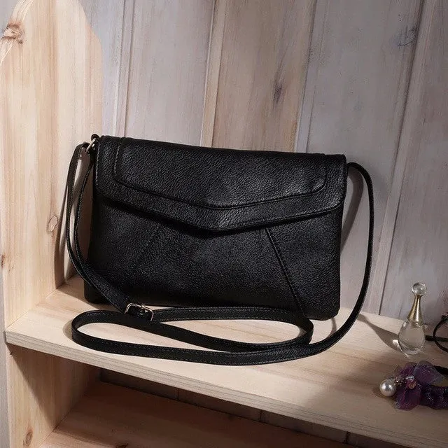 Retro Women Leather Handbags Ladies Party Purse Girls Envelope Clutches Famous Designer Messenger Crossbody Shoulder Bags