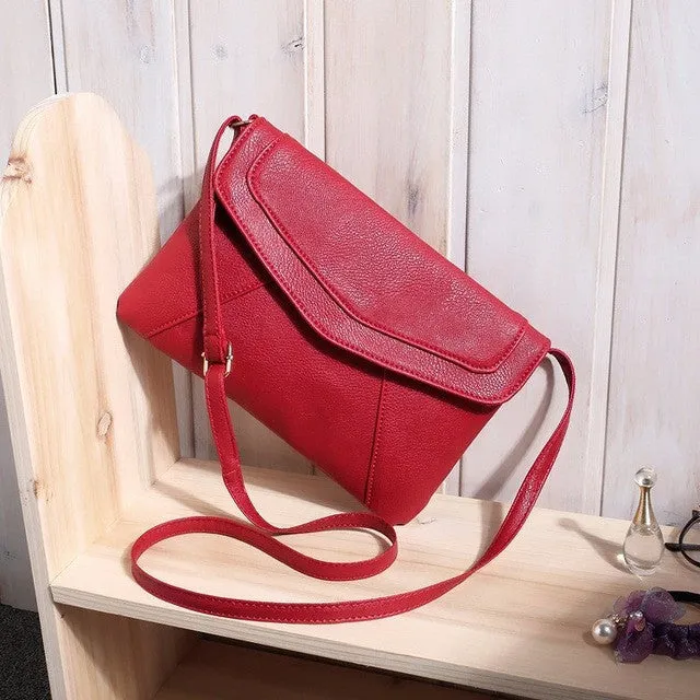 Retro Women Leather Handbags Ladies Party Purse Girls Envelope Clutches Famous Designer Messenger Crossbody Shoulder Bags