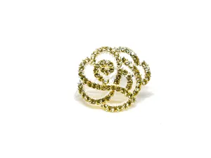 Rhinestone Rose Button 1" - 1 Piece