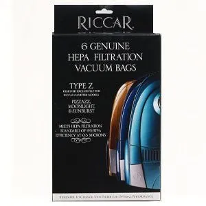 Riccar Vacuum Bags HEPA Type Z Pizzaz, Moonlight, Sunburst RZH-6