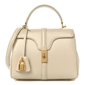 Satinated Calfskin Small 16 Top Handle Bag Limestone