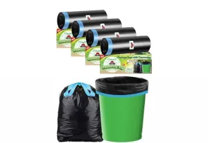 Shalimar Premium Drawstring Garbage Bags Size 17 X 19 Inches (Small) 120 Bags (4 rolls) Dustbin Bag/Trash Bag - Black Color