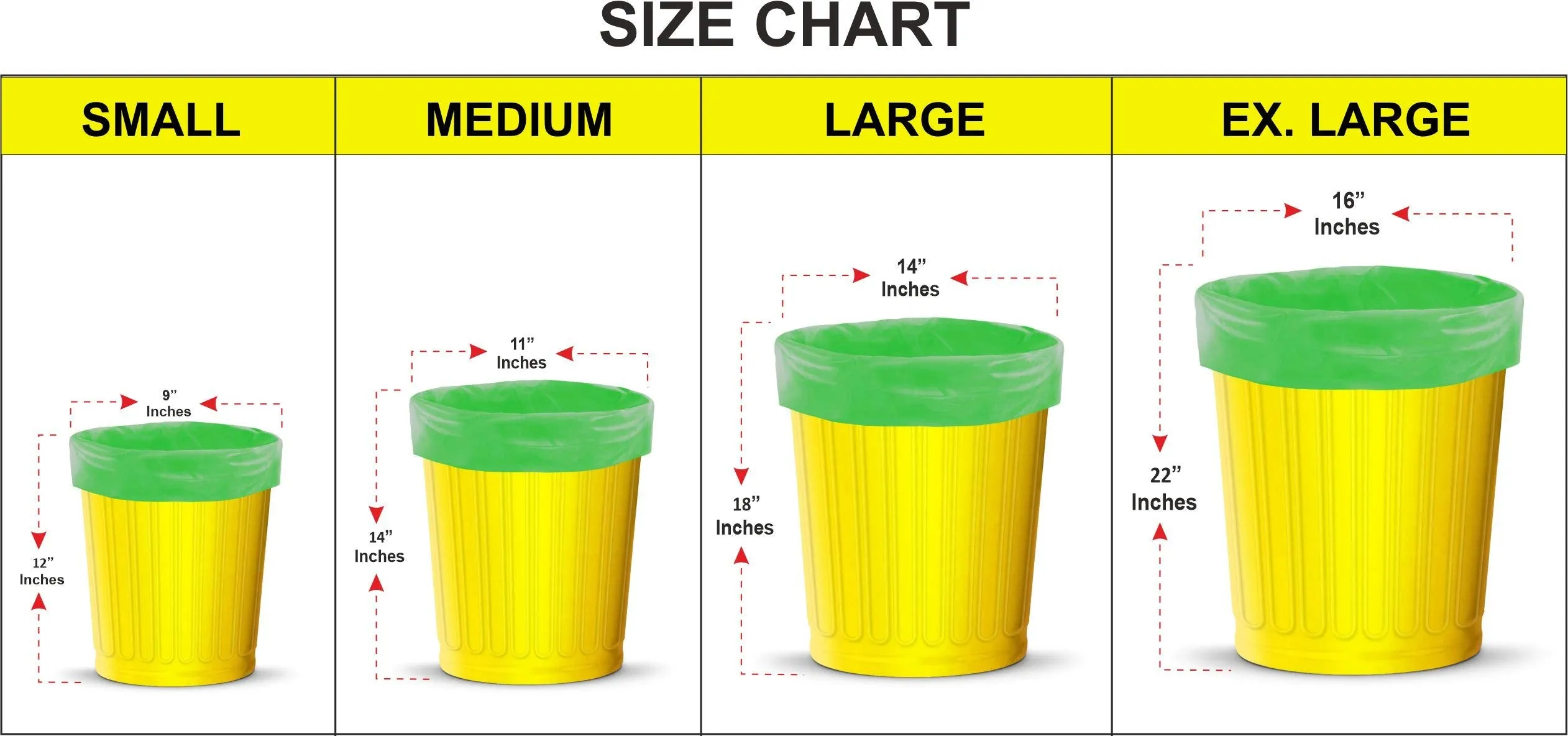 Shalimar Premium Garbage Bags Size 30 X 37 Inches (Extra Large) 60 Bags (4 rolls) Dustbin Bag/Trash Bag - Green Color